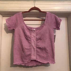 lavender short sleeve top